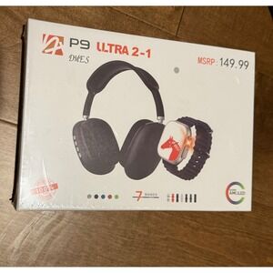 DMES P9 Ultra 2-1 Smartwatch and Wireless Headphones Bundle with 7 Bands Black